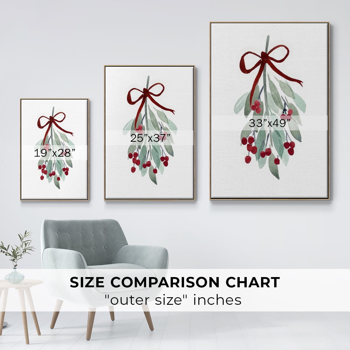 Come Across I - Framed Gallery Wrapped Holiday Canvas - 17 x 25 - Natural Wood Frame