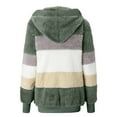 thumbnail image 3 of TQWQT Fleece Jacket Women, Faux Fur Sherpa Coat Fashion Oversized Fluffy Sweatshirt Full Zip Up Plush Hoodie Green XXL, 3 of 5