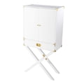 thumbnail image 5 of Maklaine Transitional Tall Bar Cabinet with Storage in White / Gold, 5 of 7