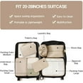 thumbnail image 3 of 8 Sets Luggage Packing Organizers for Travel Accessories, Travel Essentials, Including Waterproof Shoe Storage Bag Convenient Packing Pouches Clothing Underwear Bag for Traveller, Beige, 3 of 7