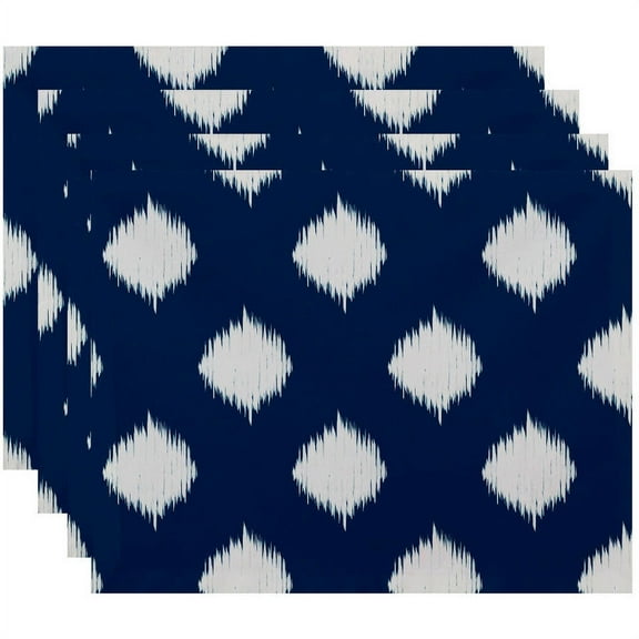 Simply Daisy 18" x 14" Ikat Dot Geometric Print Placemats, Set of 4