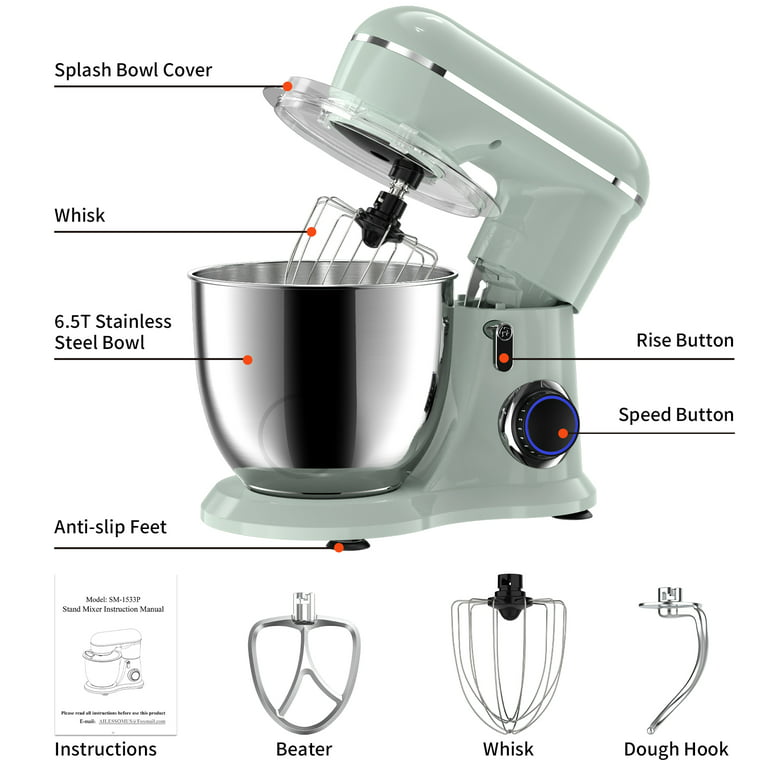 Dropship CWIIM Stand Mixer, 7.5-QT 660W 6-Speed Tilt-Head Kitchen Electric Stand  Mixer Food Mixers With Dough Hook, Whisk, Beater, Splash Guard & Mixing  Bowl to Sell Online at a Lower Price