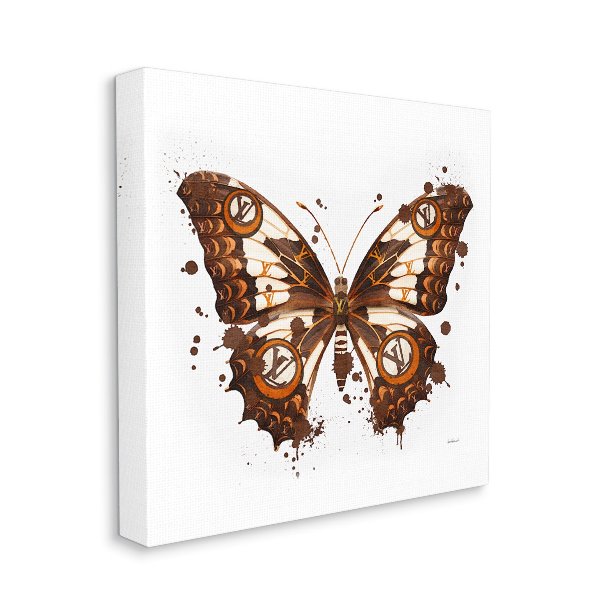 Stupell Industries Modern Glam Butterfly Animals & Insects Painting Gallery Wrapped Canvas Art Print Wall Art, 24 x 24
