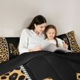 thumbnail image 6 of Feelyou Bowknot Monogrammed M Bedding Comforter Set for Girl, Leopard Cheetah Print Twin Comforter Sets, Modern Fashion Style Reversible Bedding Set, Ultra Soft Bedroom Decor, 2 Pieces, 6 of 9