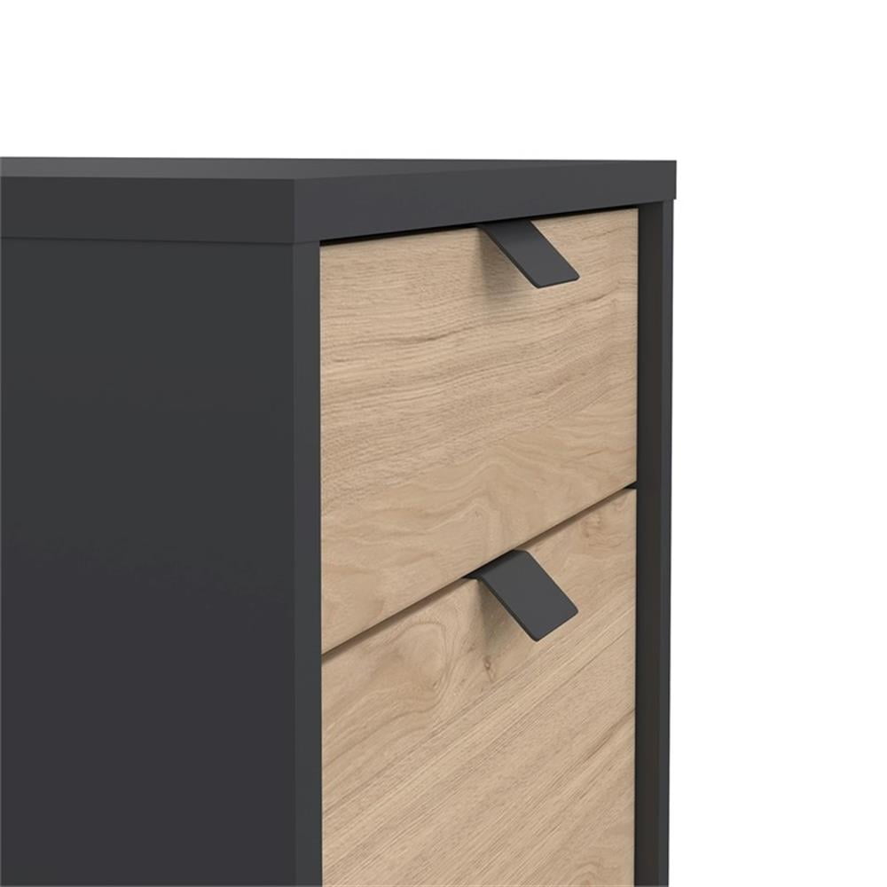 Tvilum Sign Mobile Cabinet with 3 Drawers in Matte Grey and Jackson Hickory