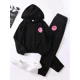 thumbnail image 3 of Conjunto de 2 piezas de sudaderas con capucha estampadas para niños, camisetas de manga larga holgadas y cómodas, abrigo para niños, ropa de otoño e invierno, 3 of 4