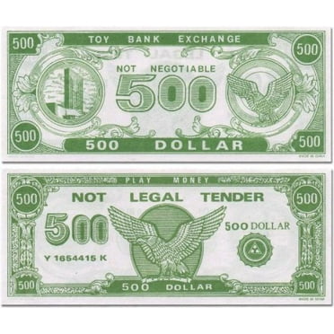 pretend dollar bills realistic double sided money stack that looks real 50 of each amount 9300 in play money 300 bills total small bills 5 x 2 5 inches walmart com