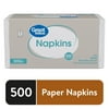 Great Value Disposable Paper Napkins, White, 500 Count