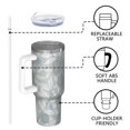 thumbnail image 4 of Floral 40oz Tumbler– Stainless Steel Insulated Tumbler with Handle and Straw, Large Capacity Travel Cup for Hot & Cold Drinks,Thanksgiving,Christmas, Spring,Flower, 4 of 6
