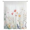 thumbnail image 2 of Spring Floral Botanical Sheer Curtains 45 Inches Long, Farmhouse Flowers Light Filering Curtains, Breathable Simi Curtain Privacy Drapes for Kitchen Bathroom Lightweight Small Window Treatment, 2 of 9