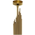 thumbnail image 4 of DecMode 2 Candle Gold Stainless Steel Metal Abstract Vertical Pipe Candle Holder with Black Marble Base, Set of 2, 4 of 12