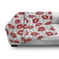 thumbnail image 3 of Glamour Soft Flannel Fleece Throw Blanket, Woman Lips Behind the Bars Female Love Romance Valentines Day Print, Cozy Plush for Indoor and Outdoor Use, 60" x 80", Scarlet White and Grey, by Ambesonne, 3 of 6