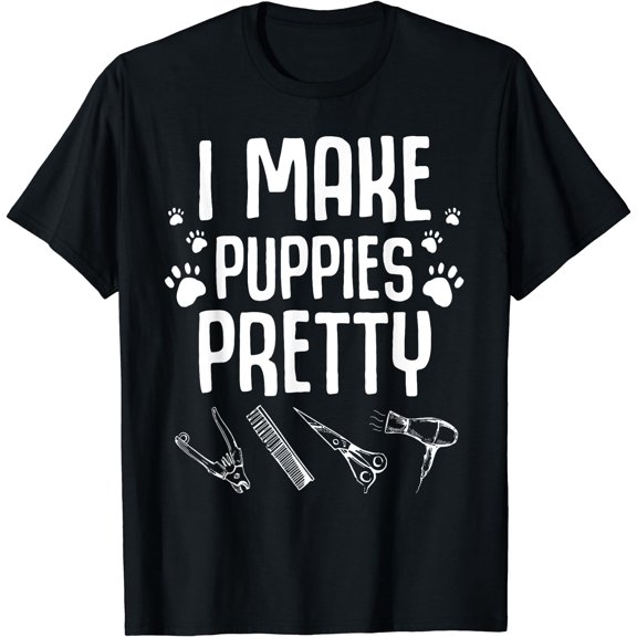 Funny Grooming Dog Groomer Gift For Women Men Puppy Groom T-Shirt Black Small
