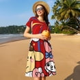 thumbnail image 3 of Lsque Sanrio Print Women's Casual Dress T-Shirt Summer Short Sleeve Scoop Neck Swing Dresses, 3 of 7