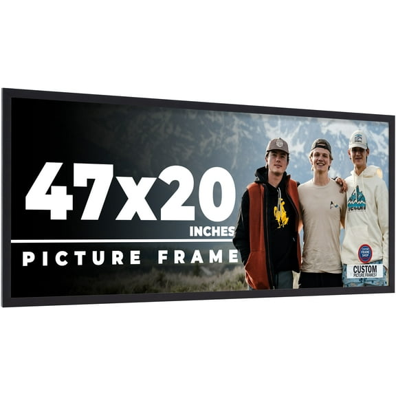 47x20 Frame Black Real Wood Picture Frame Width 0.75 inches | Interior Frame Depth 0.5 inches |