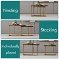 thumbnail image 3 of Peispie 27.6" Round Nesting Coffee Table Set of 2, Modern Stacking End Tables with Sturdy Metal Frame, Faux Marble & Industrial Wood Accent Side Tables for Living Room Bedroom, Black Gold, 3 of 8