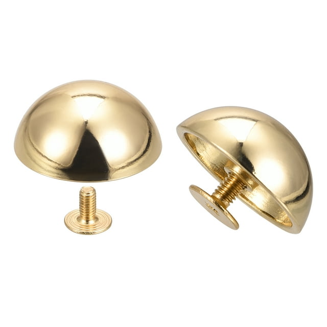 Unique Bargains Rivets à Vis 20x9mm Tête Ronde Creuse Clous en Cuir Ton Or Lot de 8
