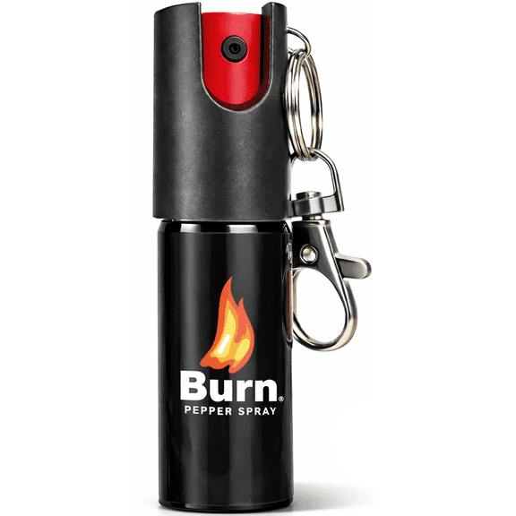 BURN Safety Lock Pepper Spray, 1/2 oz Black