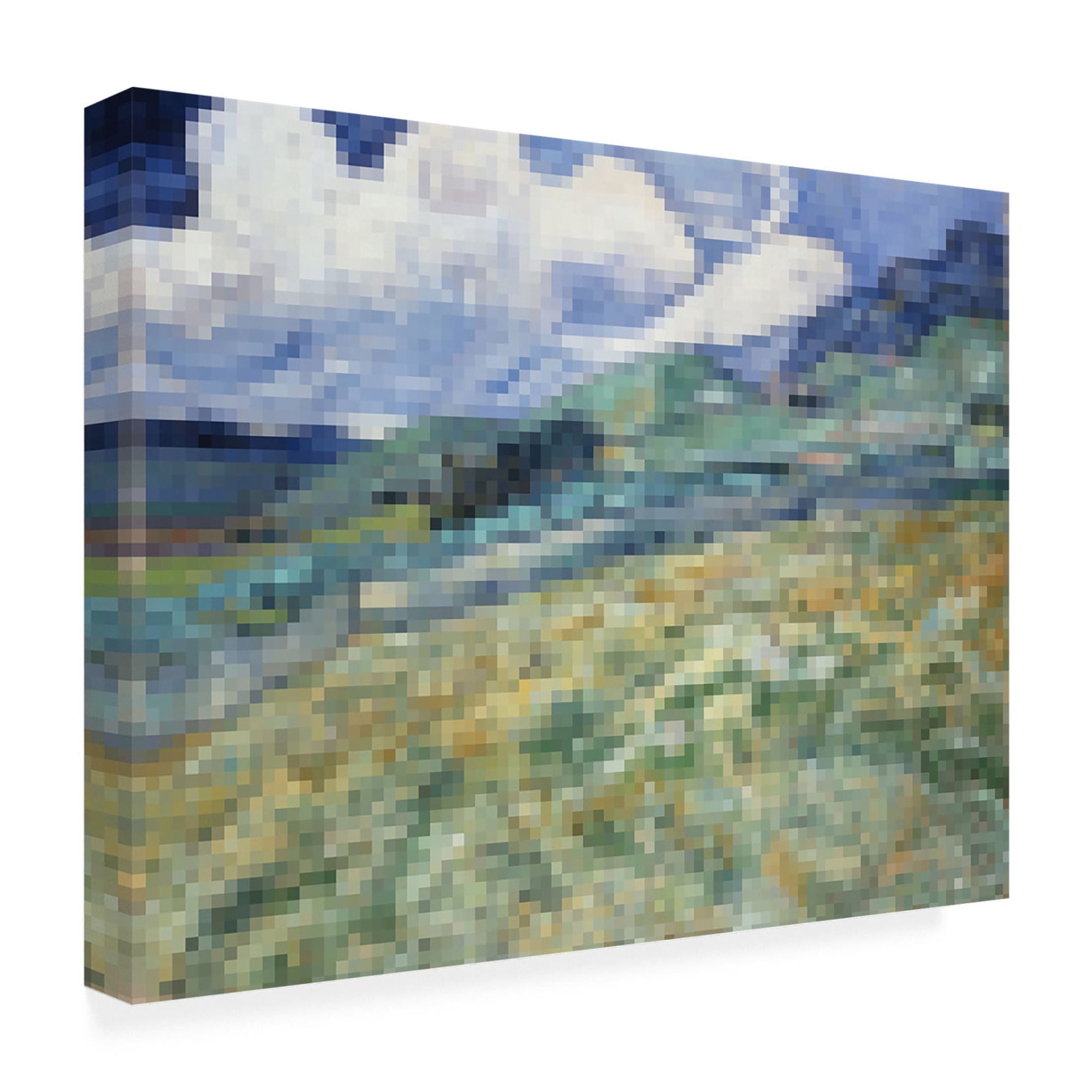 Trademark Fine Art Vincent Van Gogh  Pixelated Van Gogh Landscape I Canvas Wall Art