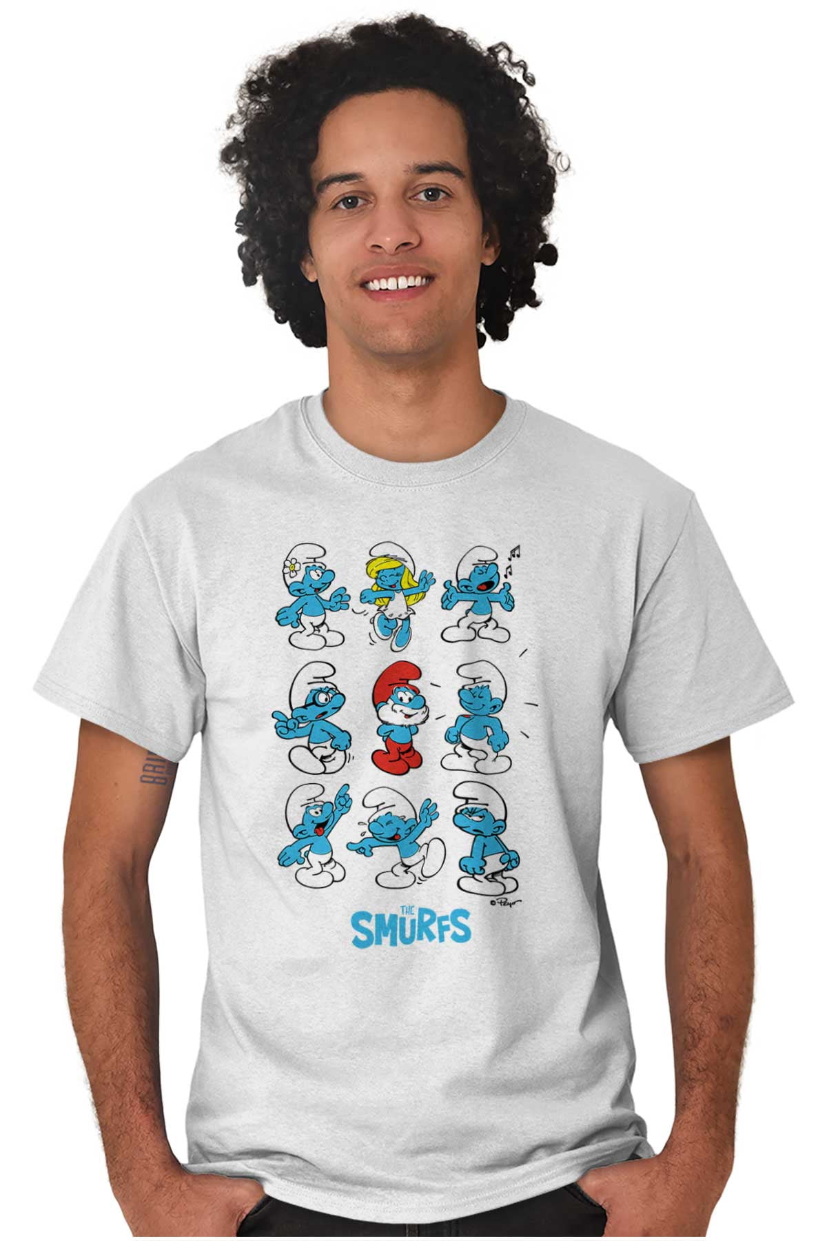 Smurfs Squad Papa Smurfette Cartoon Men's Graphic T Shirt Tees Brisco ...