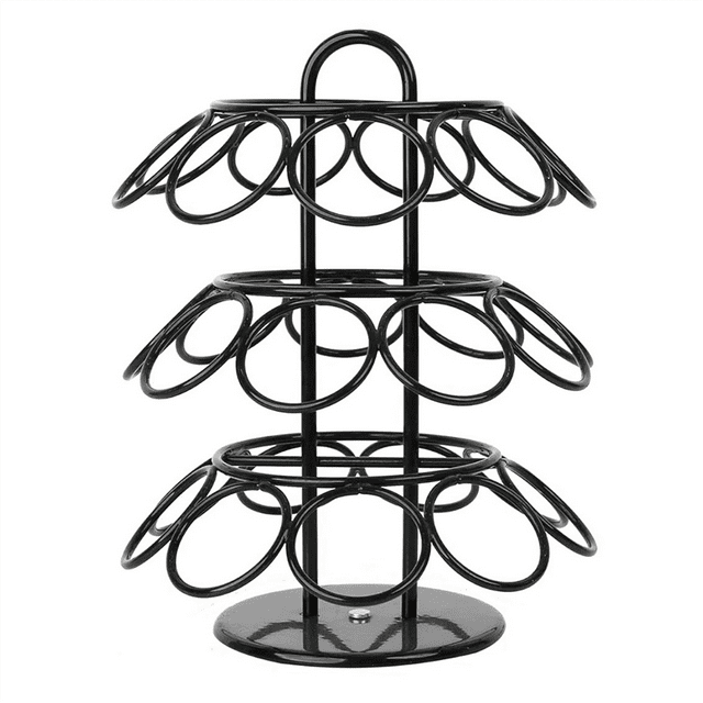 Support pour Dosettes de Café, Rangement pour Dosettes de Café Compatible avec les Dosettes K (27 Dosettes), Tourne à 360 Degrés Support pour Dosettes de Café Noir