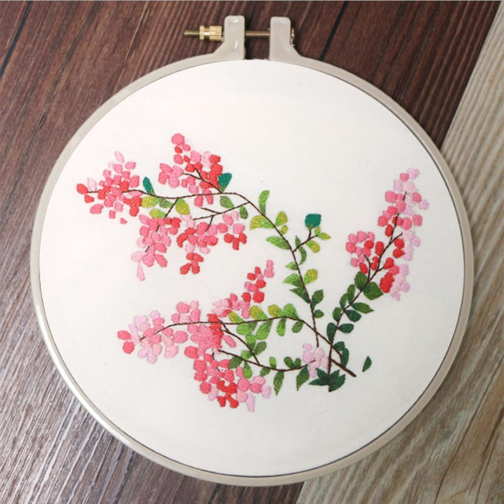 DIY Ribbon Flower Embroidery With Frame For Beginner Sewing Supplier art for  home Decorations Crape Myrtle - Walmart.com