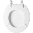 Mayfair Round Soft Toilet Seat in White with Solid Plastic Core with