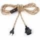 thumbnail image 2 of pares de cable de lámpara de cuerda de cáñamo de 4,5 m, interruptor de enchufe E27 con cable de cable de bombilla, para lámpara colgante de bricolaje, lámpara colgante industrial, lámpara de araña, enchufe de cable eléctrico vintage, 2 of 5
