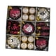 thumbnail image 2 of Juego de 35 adornos navideños con forma de bola, colgantes irrompibles, decorativos para Navidad. Rojo oscuro y beige, 2 of 9