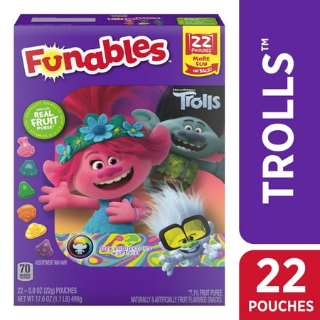 Funables Fruit Flavored Fruit Snacks Trolls, 17.6oz, 22ct