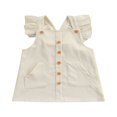 thumbnail image 1 of Bébés Filles Printemps Automne Robe Unie Couleur Velours Côtelé Bretelles Carrées Robe avec Poches Marron 2-3 Ans, 1 of 7