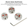 thumbnail image 3 of Electric Guitar Skull Knobs, Electric Guitar Skull Knobs Metal Volume Tone Headcap Replacement Part, 3 of 8