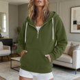 thumbnail image 2 of Certgust Essential Hoodie Womens Oversized Zip Hoodie Sweatshirt Long Sleeve Casual Fall Jacket with Pockets Drawstring Top, 2 of 9