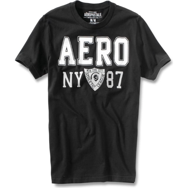Aeropostale Varsity Athletic Deptment - Camiseta gráfica para hombre, color negro, extragrande