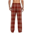 thumbnail image 6 of Xcmzpl Pajamas for Men Lounge Plaid Pjs Bottoms Drawstring Elastic Waist Baggy Sleep Pants Soft Comzy Cottom Loungewear with Pocket, 6 of 7