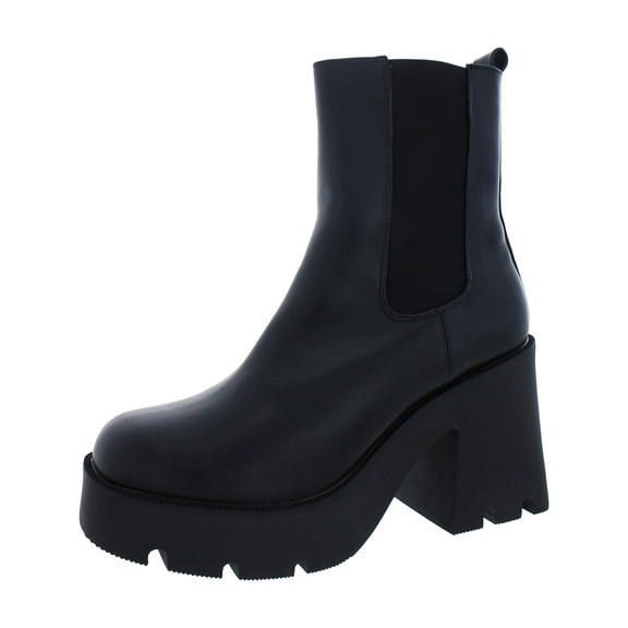 Madden Girl Womens Tippah Faux Leather Platform Mid-Calf Boots