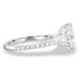 thumbnail image 3 of 3.00 Ct Elongated Cushion Cut Moissanite Trilogy Engagement Ring, Cathedral Pavé, 14K White Gold, 3 of 7