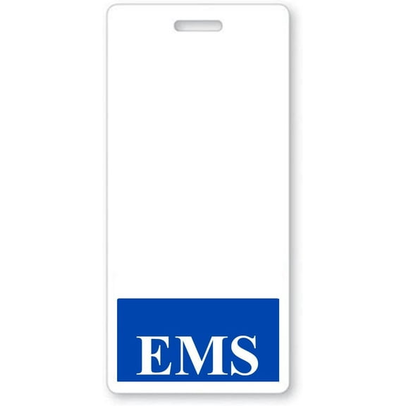 EMS Badge Buddy - Vertical Heavy Duty Spill & Tear Resistant Cards - 2 Sided Quick Role Identifier ID Buddies for Emergency Medical Services  - Specialist ID (Blue)