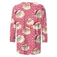 thumbnail image 4 of ZRGHAOYLQ Womens Plus Size 3/4 Sleeve Shirts Trendy Christmas Santa Claus Pattern T Shirts 2025 Merry Christmas Crewneck Pullover Loose Shirts Tops for Christmas Gifts, 4 of 5