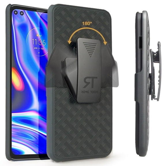 Rome Tech Motorola Moto One 5G Shell Holster Combo Case - Black