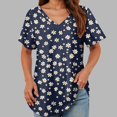 thumbnail image 2 of TOWMUS V-Neck T-shirts for Women Petal Sleeve Tunic Tops Summer Casual Womens Shirts, 2 of 6