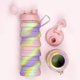 thumbnail image 3 of - Botella de agua plegable con estilo para niños con clip de mosquetón, camuflaje rosa, 3 of 5