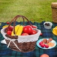 thumbnail image 6 of Masteelf Multi-function Woven Basket Lightweight Woven Basket Fruit Storage Basket Picnic Handheld Basket, 6 of 8