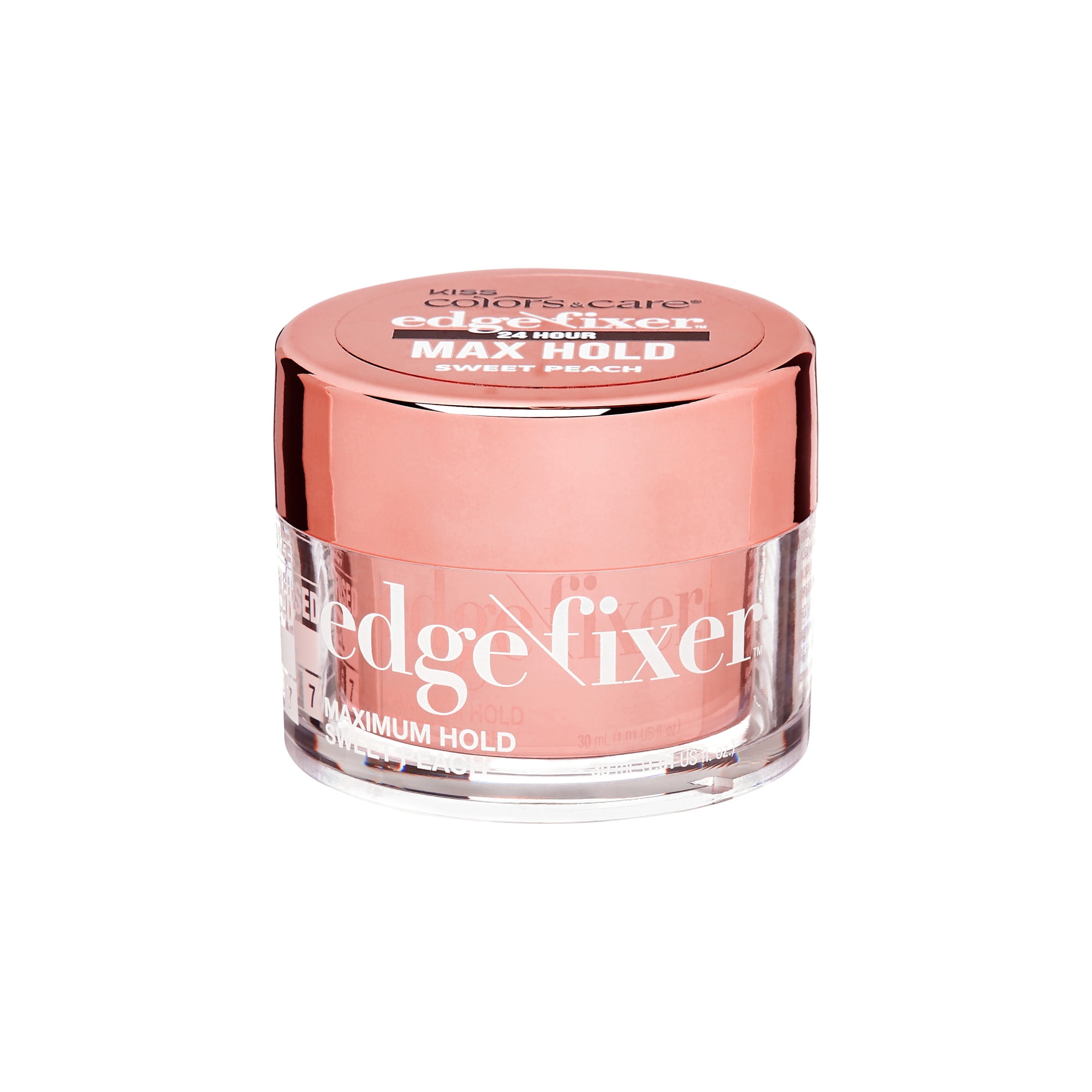 (2 pack) Kiss Colors & Care Maximum Hold Edge Fixer Hair Styling Gel, Sweet Peach, 1.01 fl oz
