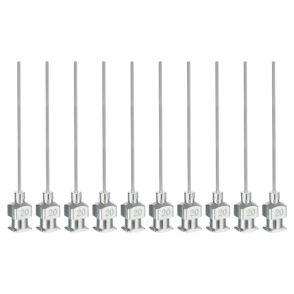 Uxcell 10 Pcs 20G 1.5 Inch Blunt Tip Dispensing Needle with Lure Lock for Refilling Liquid Inks Adhesives