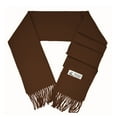 thumbnail image 2 of Unisex Winter Solid Plain Scarves Wool Feel Classic Super Soft Luxurious Scarf - Brown, 2 of 5