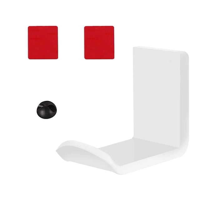 Colgador de pared para auriculares Auriculares de computadora Soporte de pantalla para auriculares Gancho de acrílico montado en la pared, Blanco, 1 pieza sidaley EL000429-02B