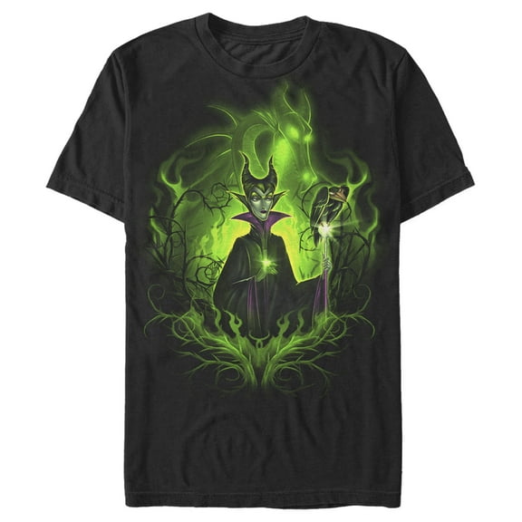 Men's Sleeping Beauty Dark Detailed Maleficent  Graphic Tee Black 2X Large