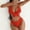 Red, variant on UTSJKR Women's Halter Wrap One-Piece Swimsuit, Cutout Bathing Suit with Gold Metal Ring Details Blue M