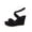 Black, variant on Platform Wedge Sandals Women Open Toe Suede Heels Fashion Studded Crooss Strap Comfy Arch Support Slingback Pumps Black Size 7